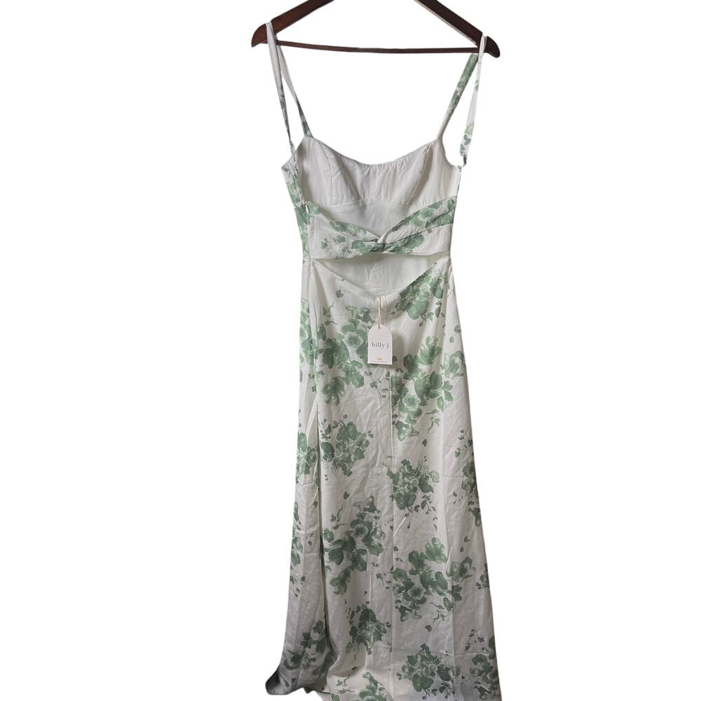 057 Billy J Margo Midi Dress Green Floral NWT Women’s Size 8 - Picture 6 of 6